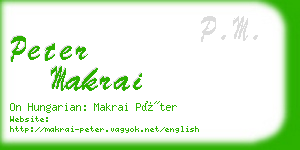 peter makrai business card